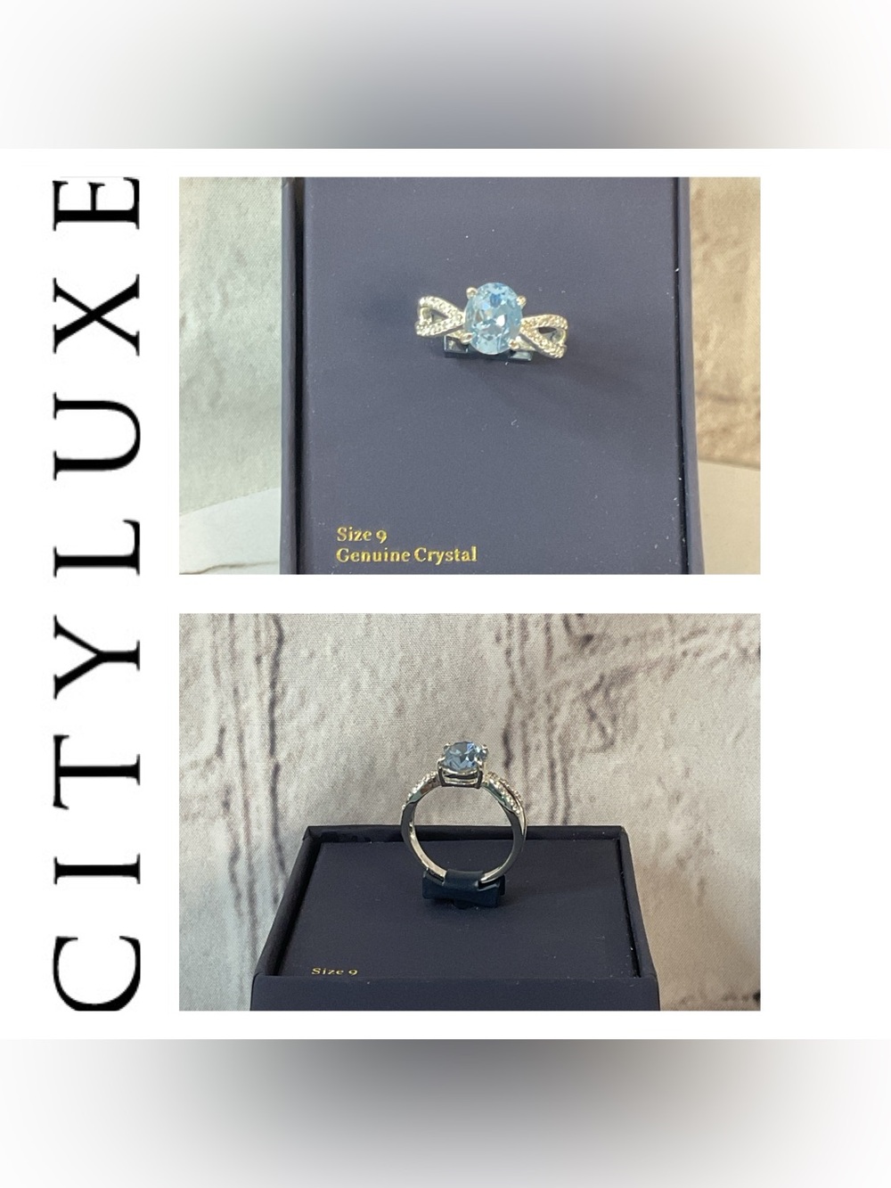 🌟🌟 City Luxe Genuine CZ Crystal Ring